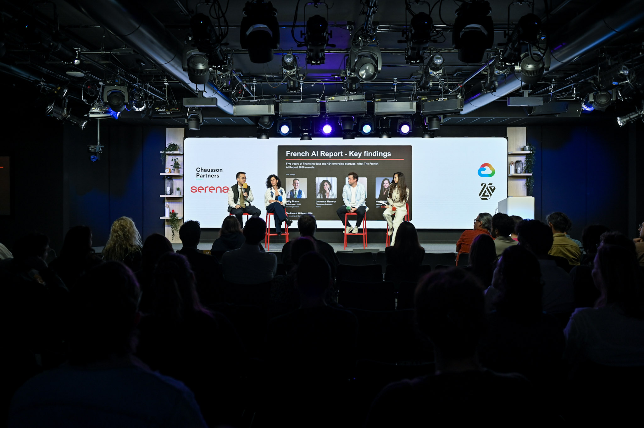The audience and opening panel at Google France